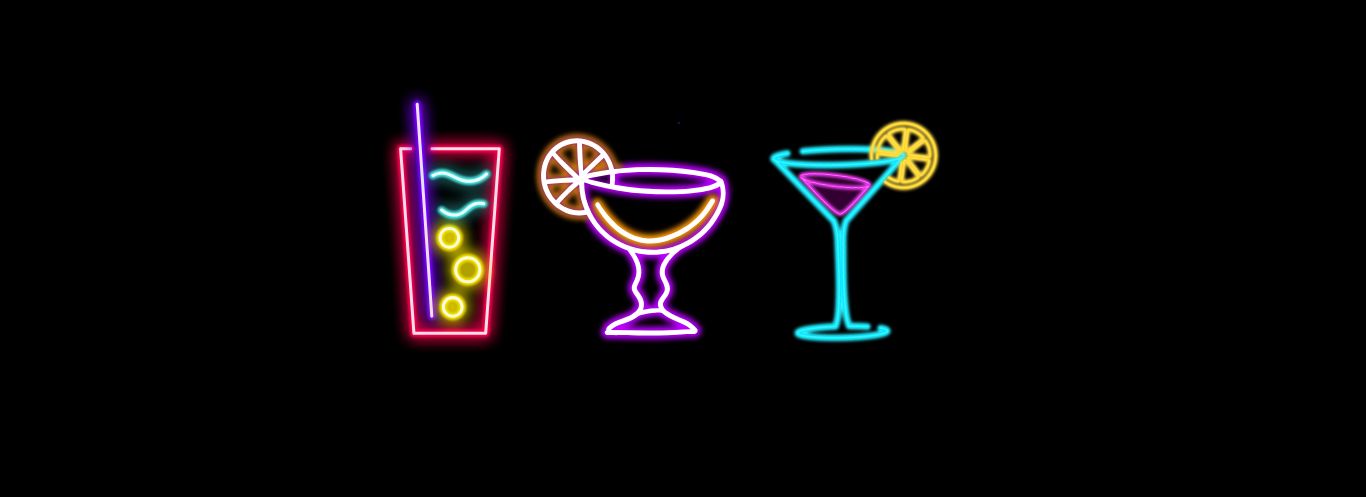 Neon cocktail illustrations